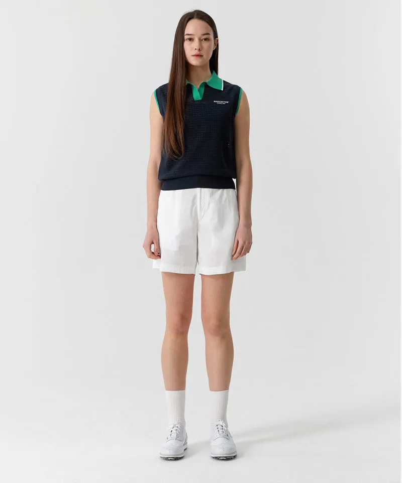 MCC Women's Sleeveless Knit Polo Shirt - Dark Navy