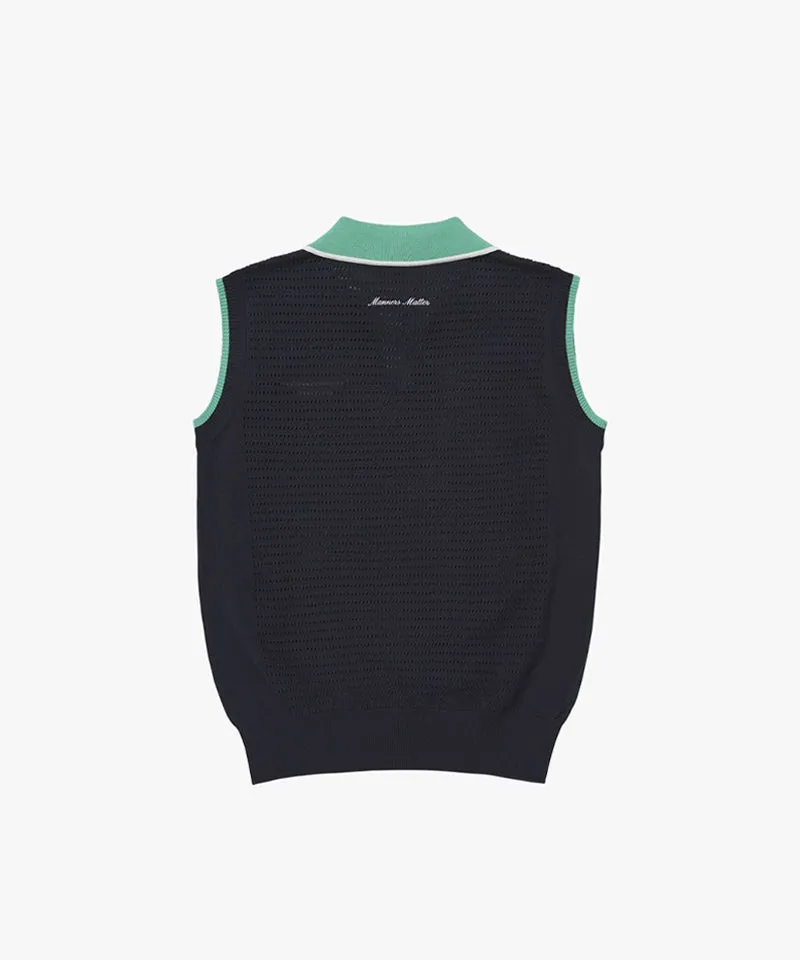 MCC Women's Sleeveless Knit Polo Shirt - Dark Navy