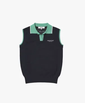 MCC Women's Sleeveless Knit Polo Shirt - Dark Navy