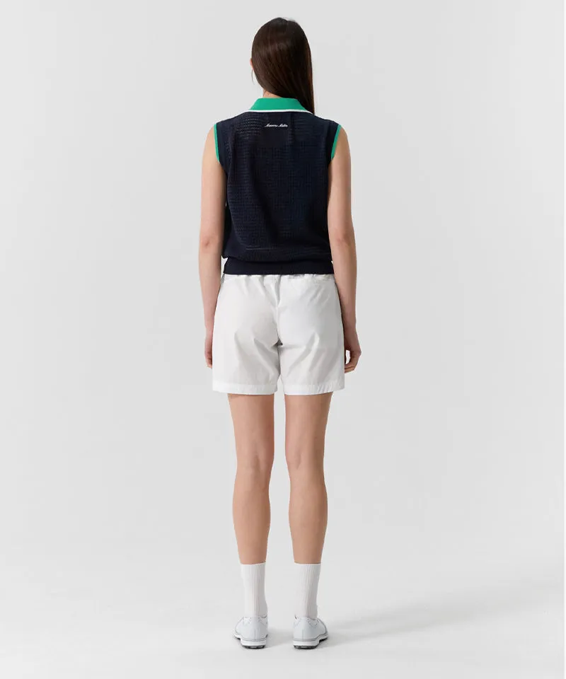 MCC Women's Sleeveless Knit Polo Shirt - Dark Navy