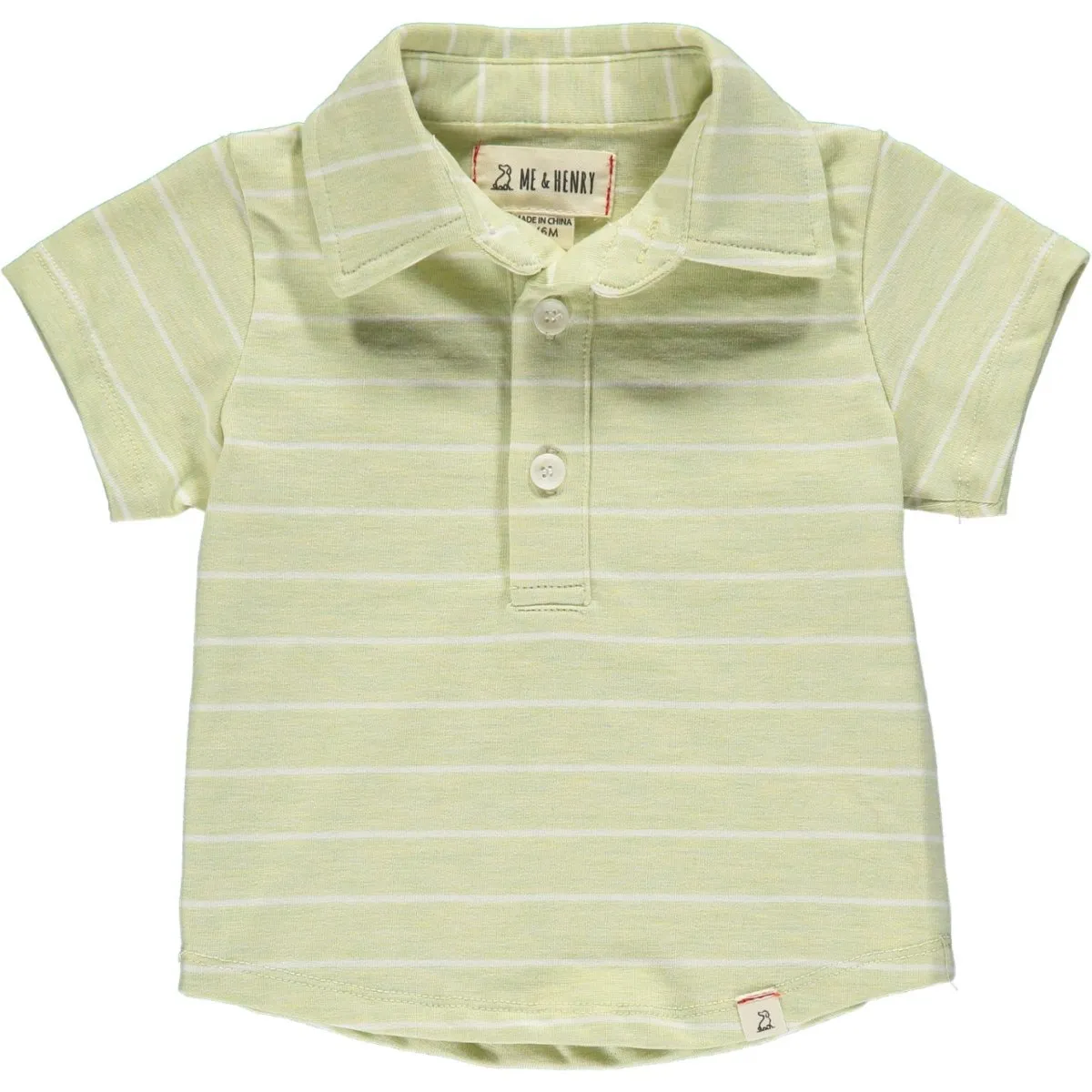 Me & Henry Lime/White Stripe Polo