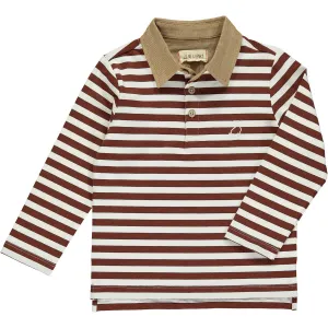 Me & Henry Waverly Polo - Brown/White Stripe