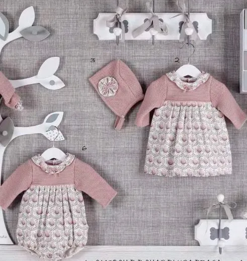 MEBI - Dusky Pink Dress with Floral Pattern