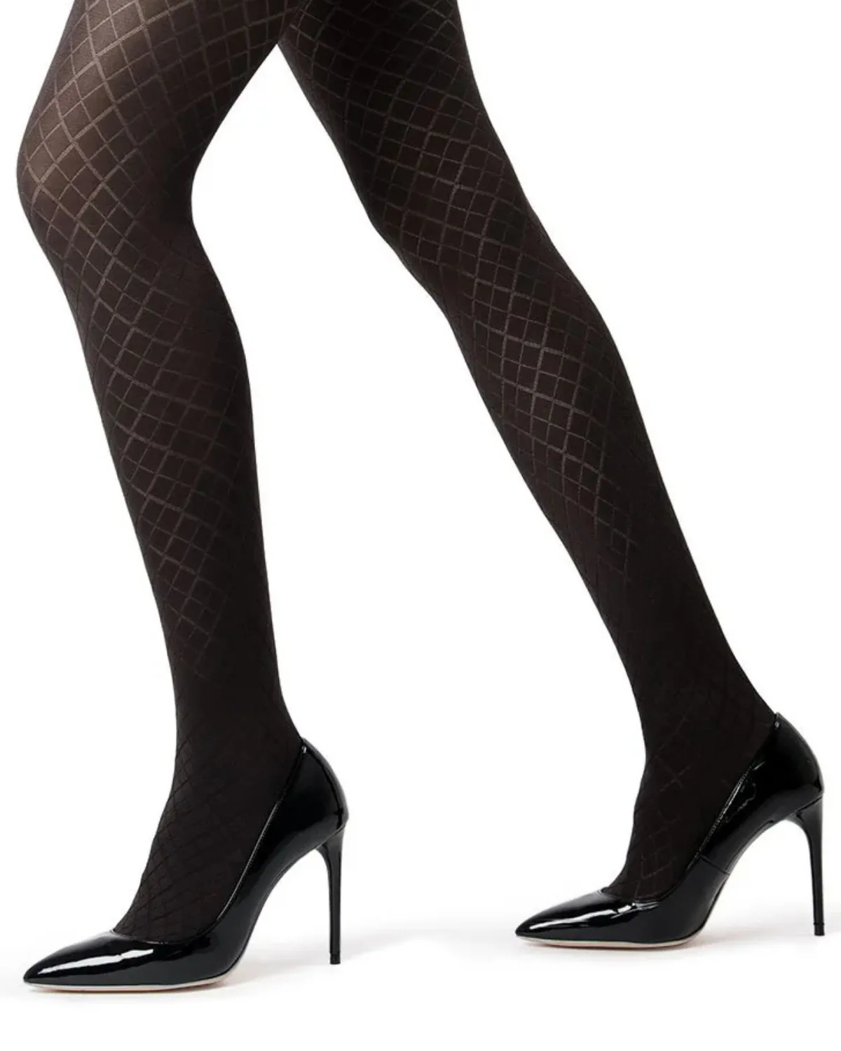 Memoi Diamond Argyle Control Top Tights - Mo-318