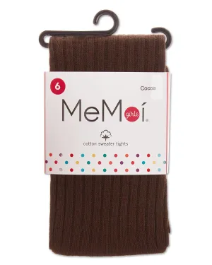 Memoi Girls Ribbed Cotton Blend Sweater Tights - Mk-302