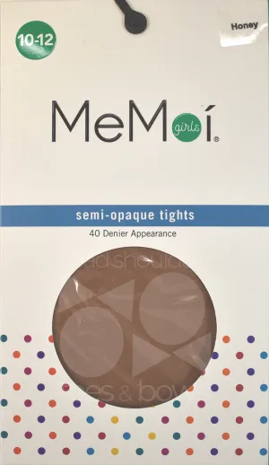 Memoi Girls Semi Opaque 40 Denier Stockings - Bone MK-305