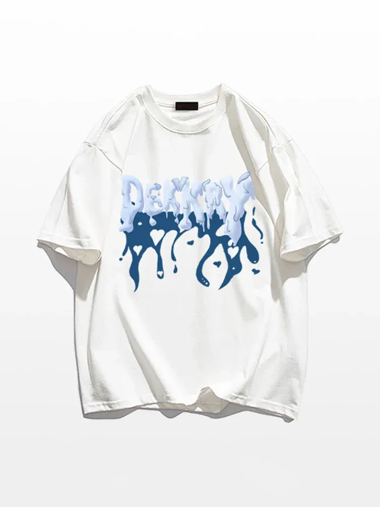 Men Summer Hip Hop  Graffiti Tee - Oversized Y2K