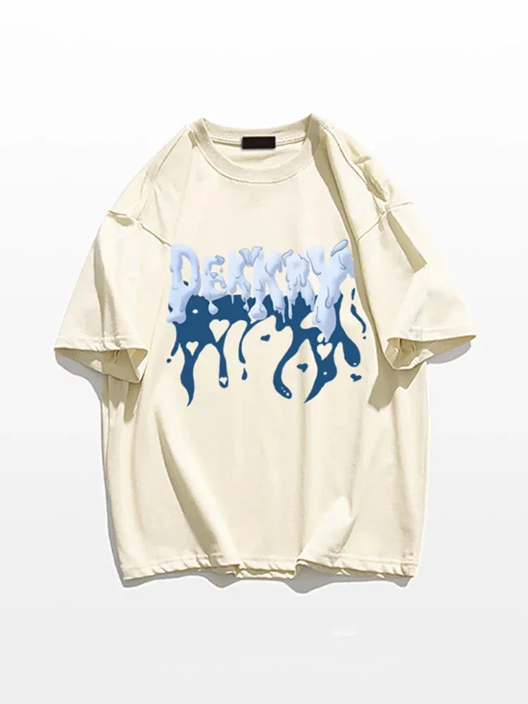 Men Summer Hip Hop  Graffiti Tee - Oversized Y2K