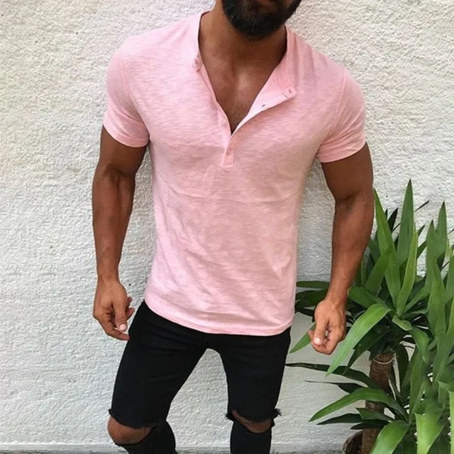 Men's Casual Fashion Stand Collar Tee