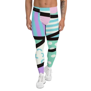 Mens Leggings, Memphis Harajuku Pastel