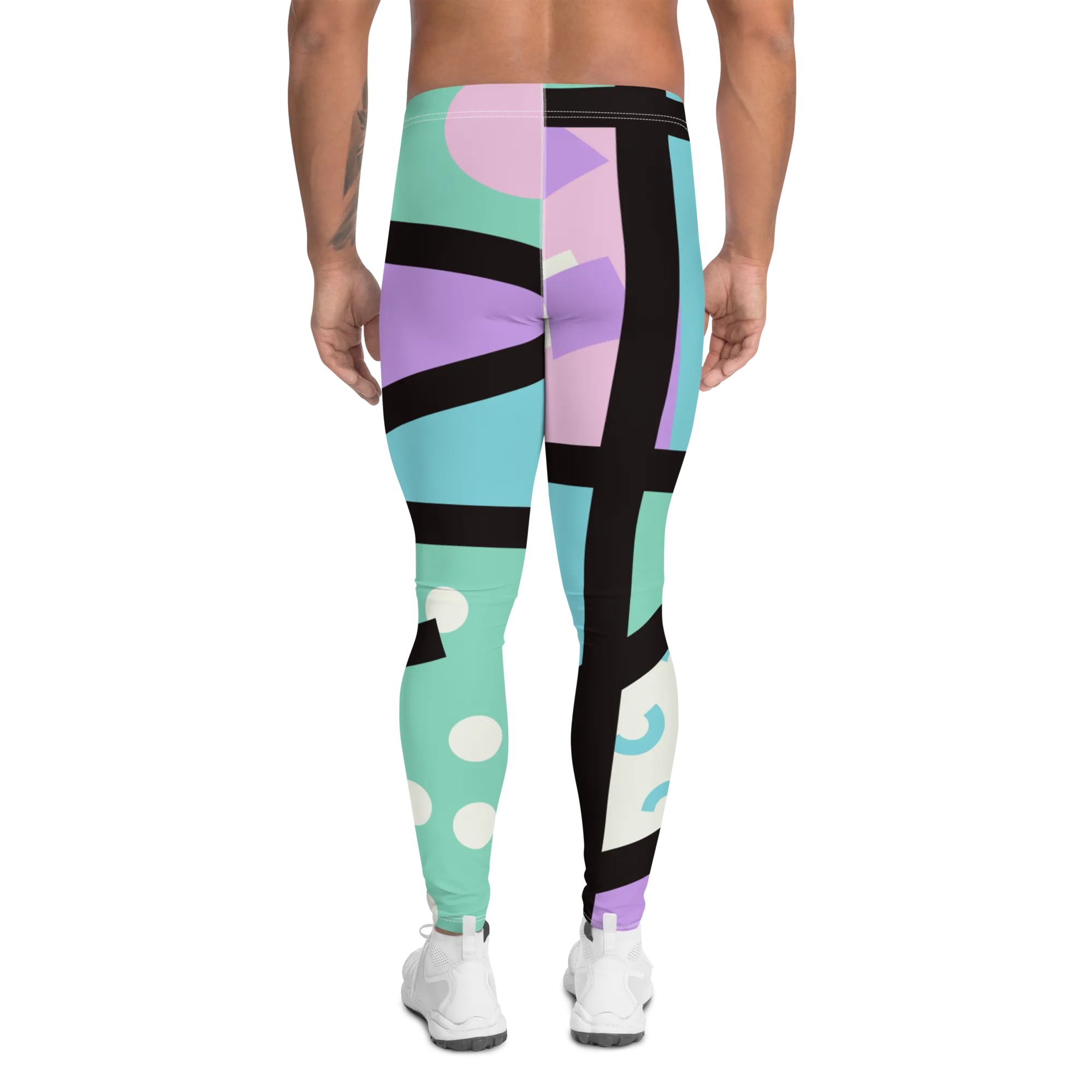 Mens Leggings, Memphis Harajuku Pastel
