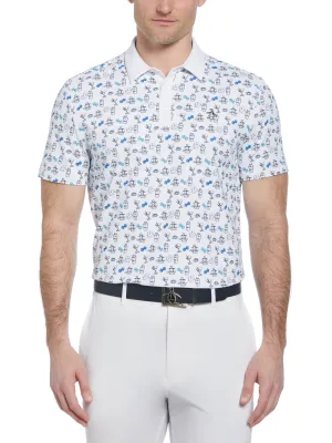 Men's Martini Print Golf Polo Shirt