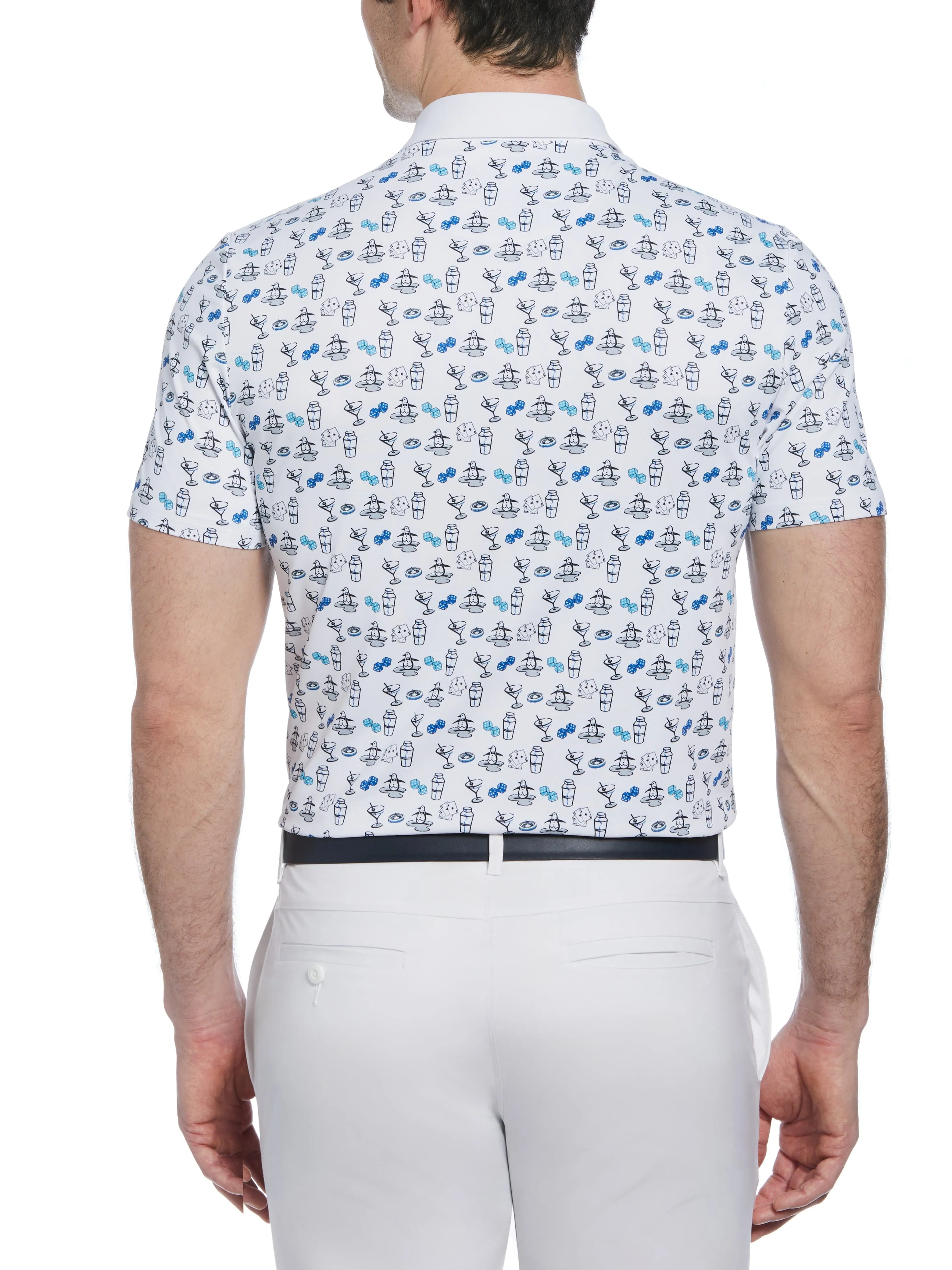 Men's Martini Print Golf Polo Shirt