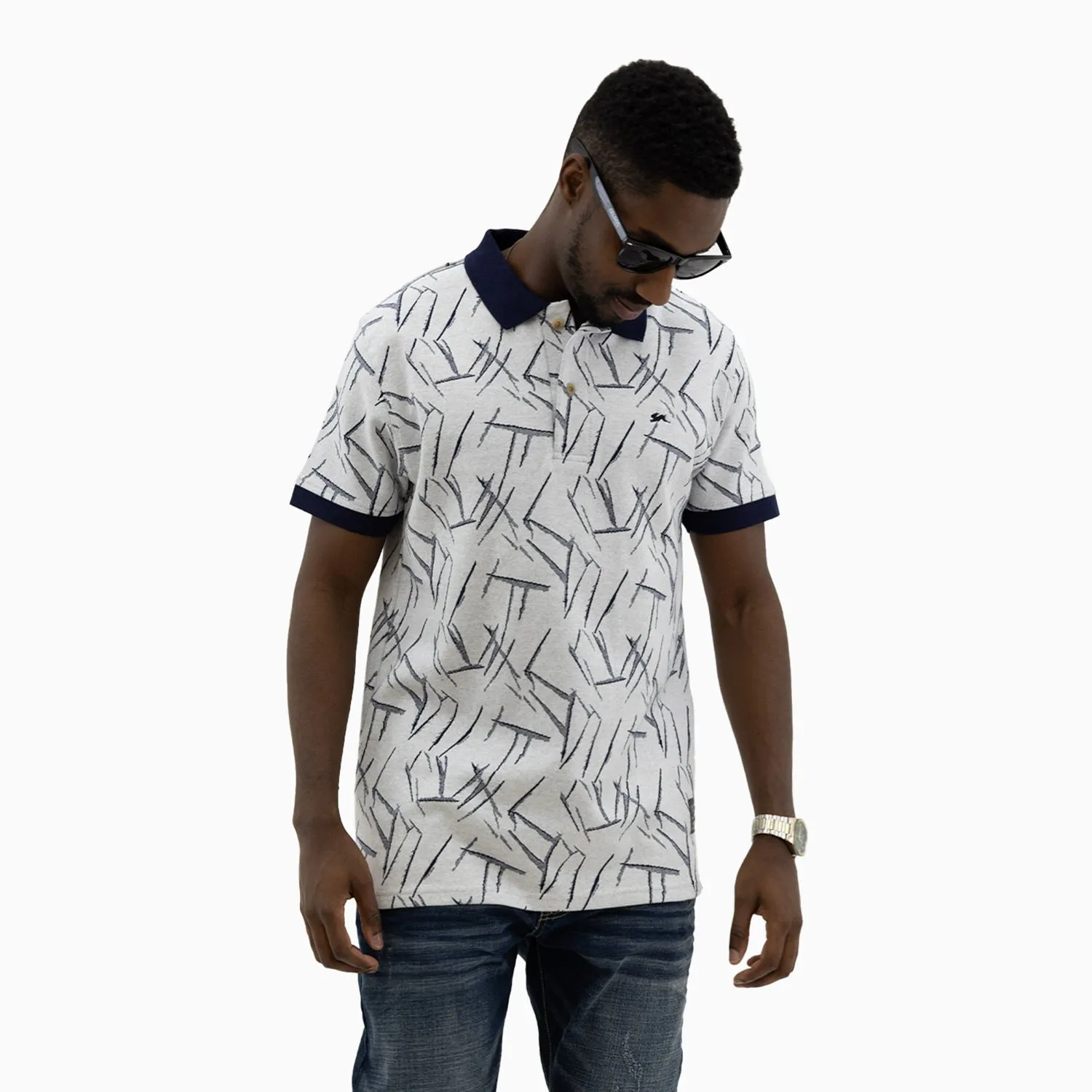 Men's Ridge Thunderbolt Jacquard Polo Shirt