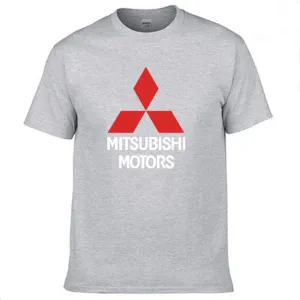 Mens Short Sleeve Mitsubishi Car Logo T-shirt Summer casual male solid colour Cotton Tshirts Fashion HipHop Harajuku Men Clothes