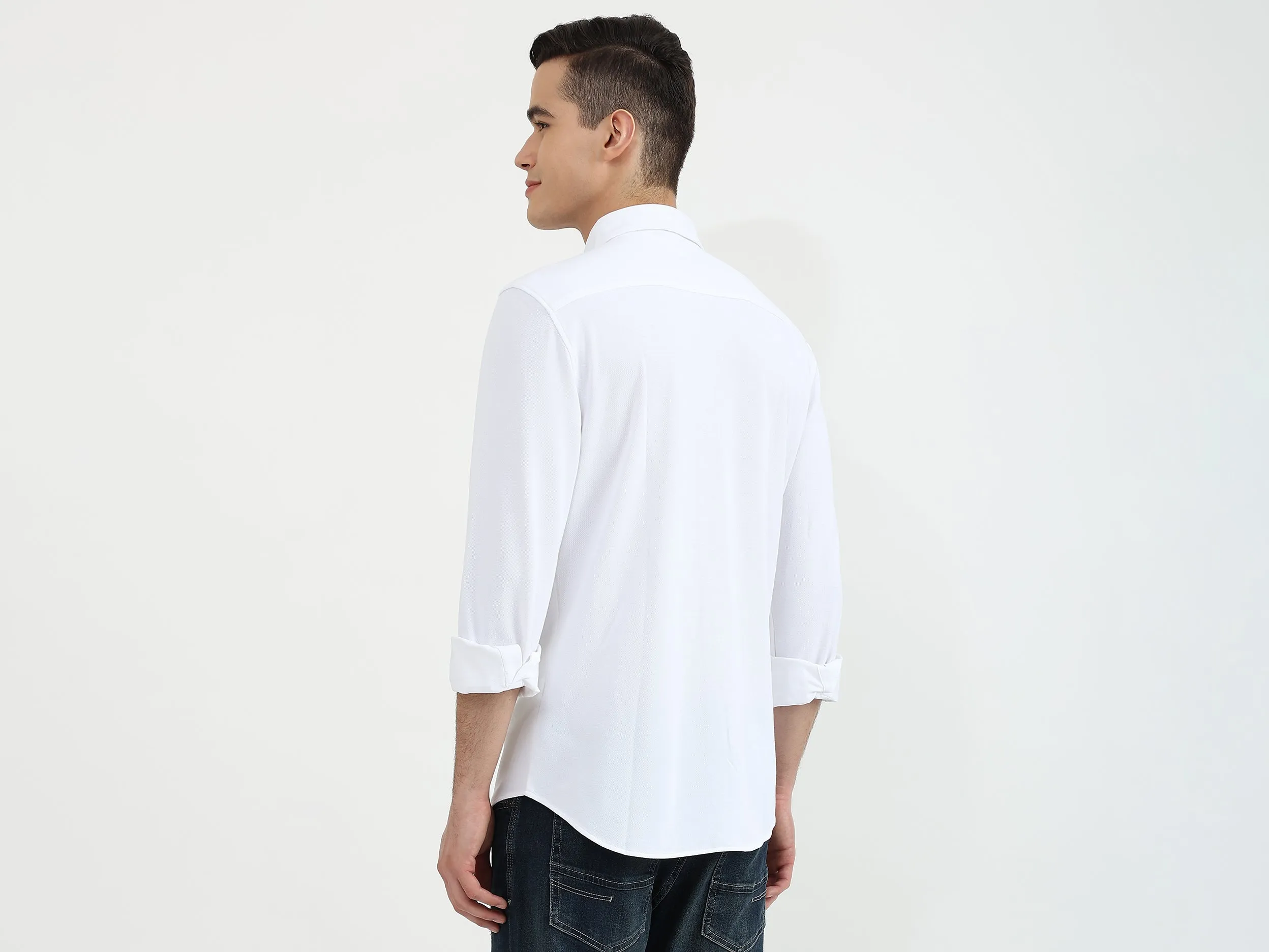 Mens Slim Fit Solid Shirt