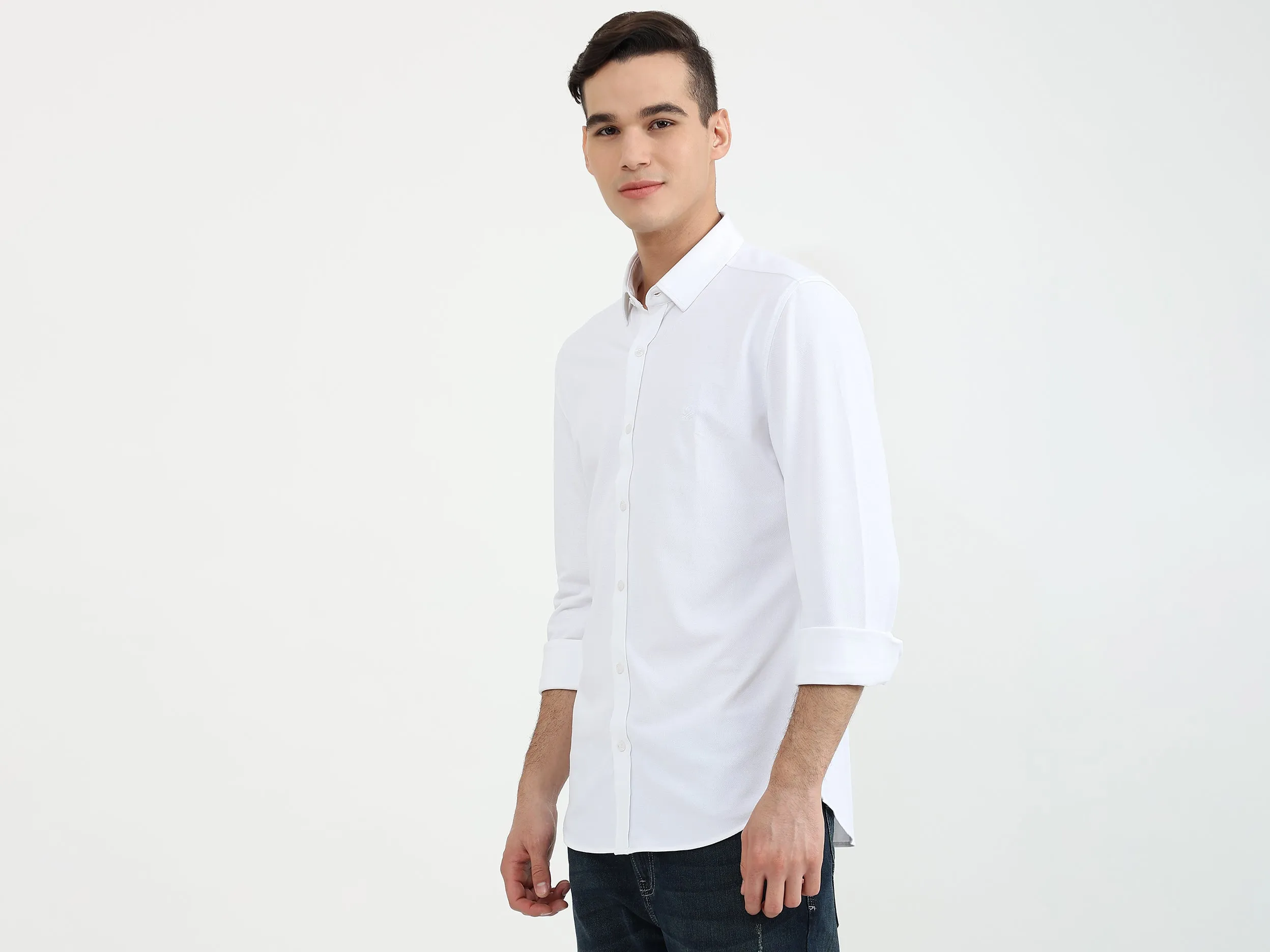 Mens Slim Fit Solid Shirt