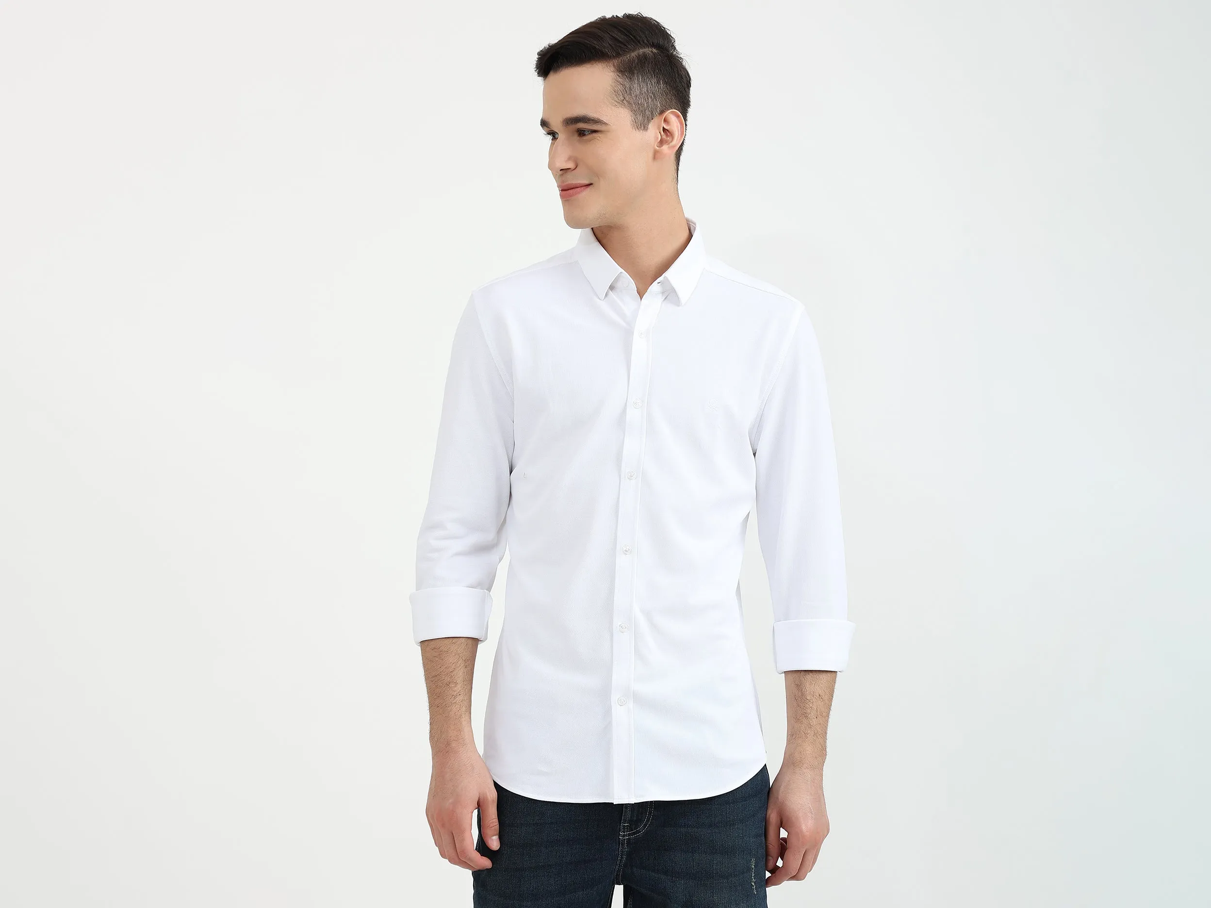 Mens Slim Fit Solid Shirt