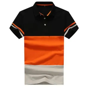 Men's Striped Polo Up To 4XL