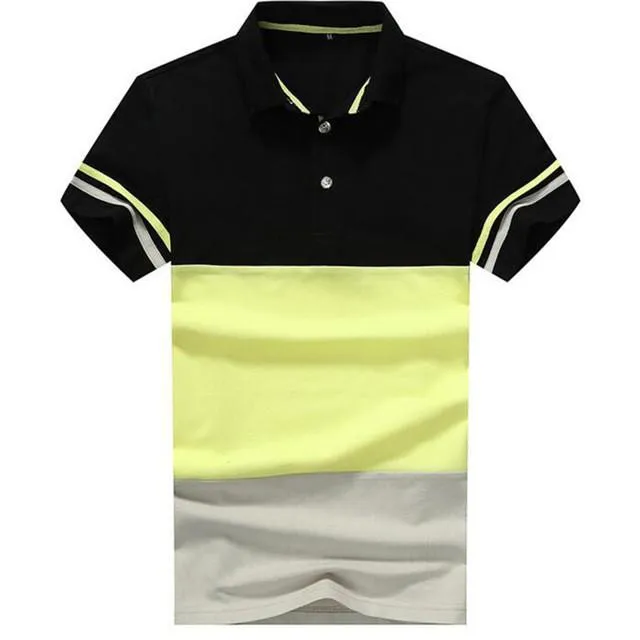 Men's Striped Polo Up To 4XL