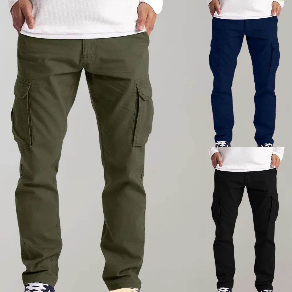 Men's Versatile Solid Color Cargo Trousers