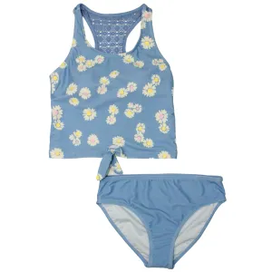 MID Girls Youth Tankini Swimsuit - Blue Daisies