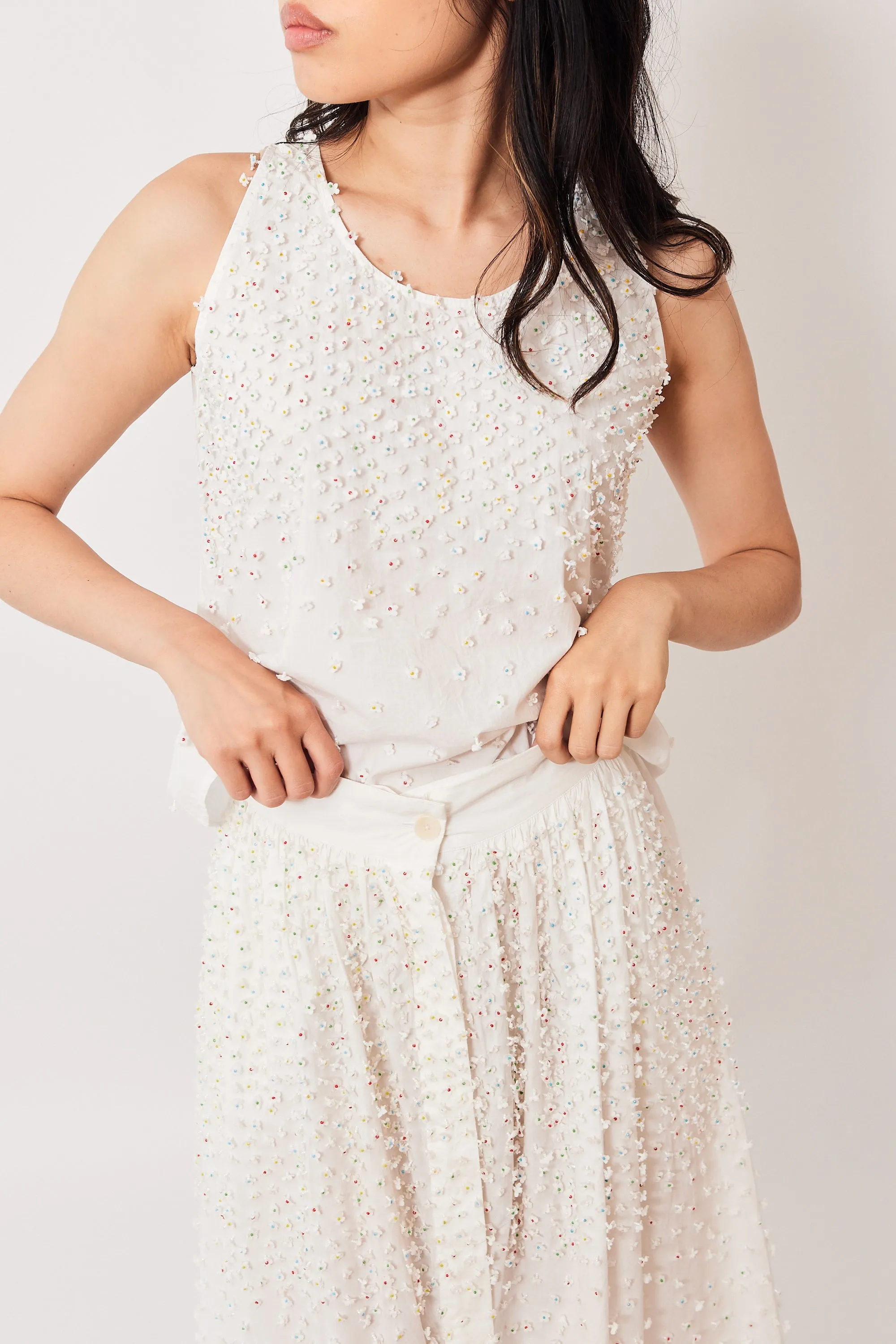 Mii Hand Embroidered Glass Bead Lola Top