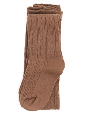 Mocha Cable Knit Tights