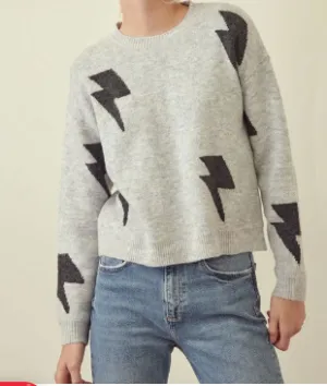 Mock Neck Lightening Sweater