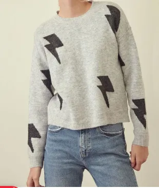 Mock Neck Lightening Sweater