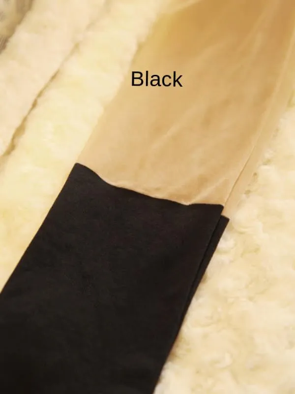 mock thigh high tights