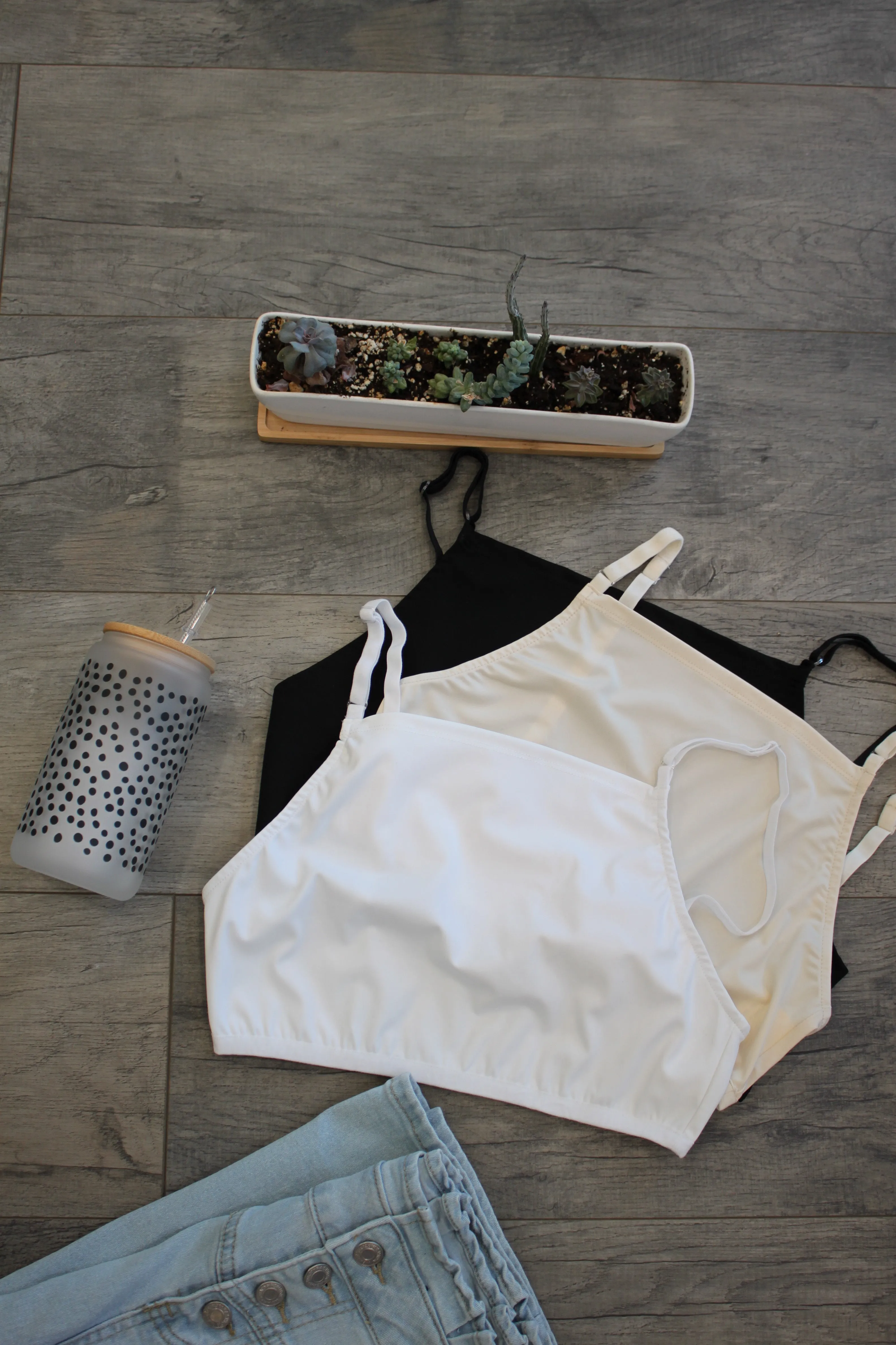 Modest Basic Cropped Cami in Cream
