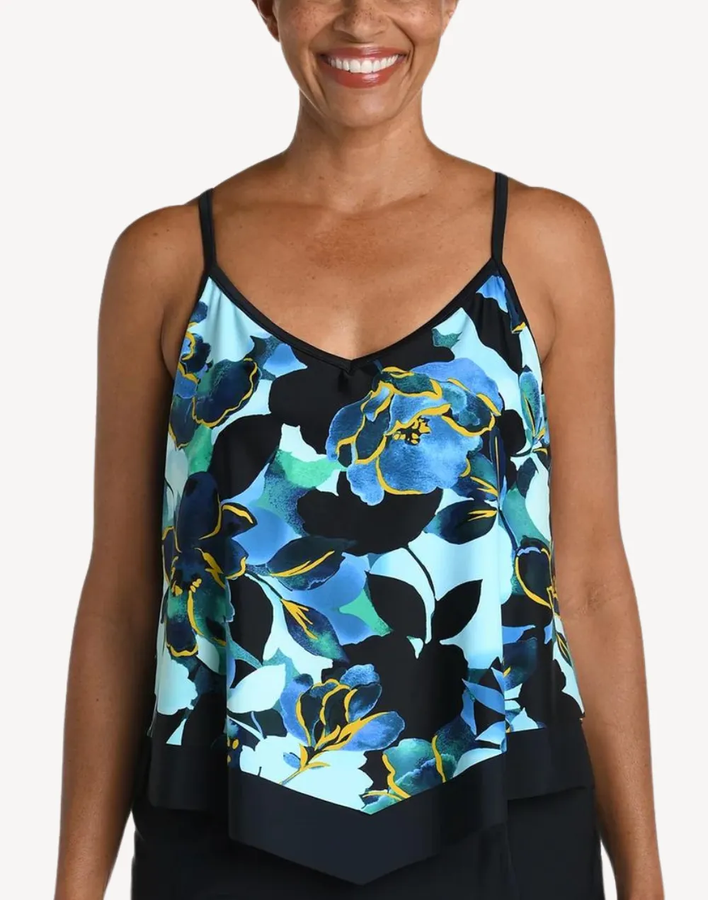 Moonlit Garden Flutter Tankini Top