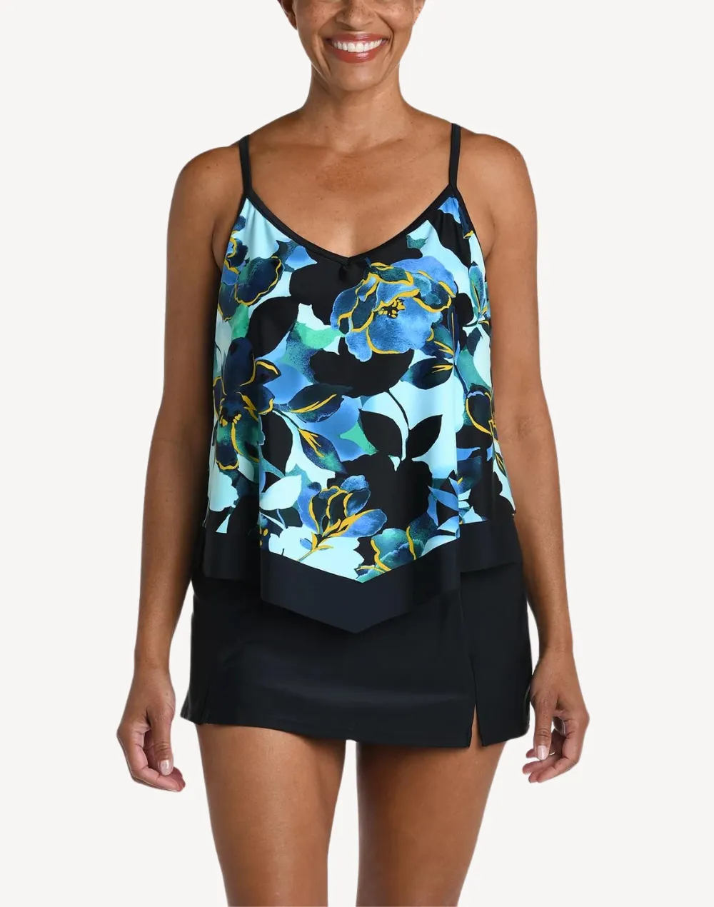Moonlit Garden Flutter Tankini Top