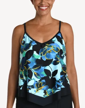 Moonlit Garden Flutter Tankini Top