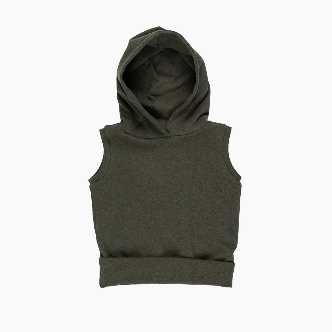 Moss Grow-With-Me Sleeveless Hoodie