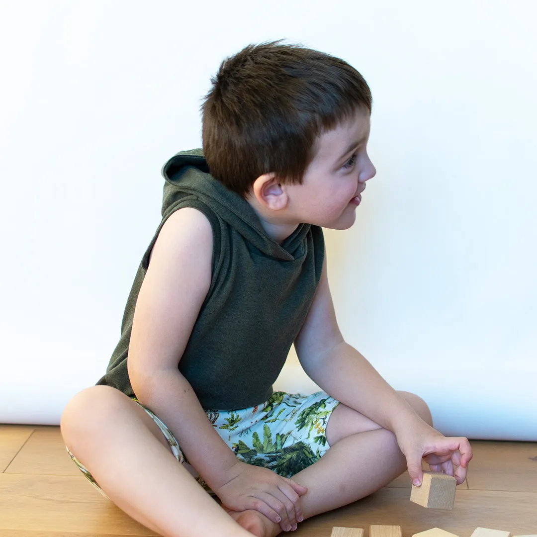 Moss Grow-With-Me Sleeveless Hoodie