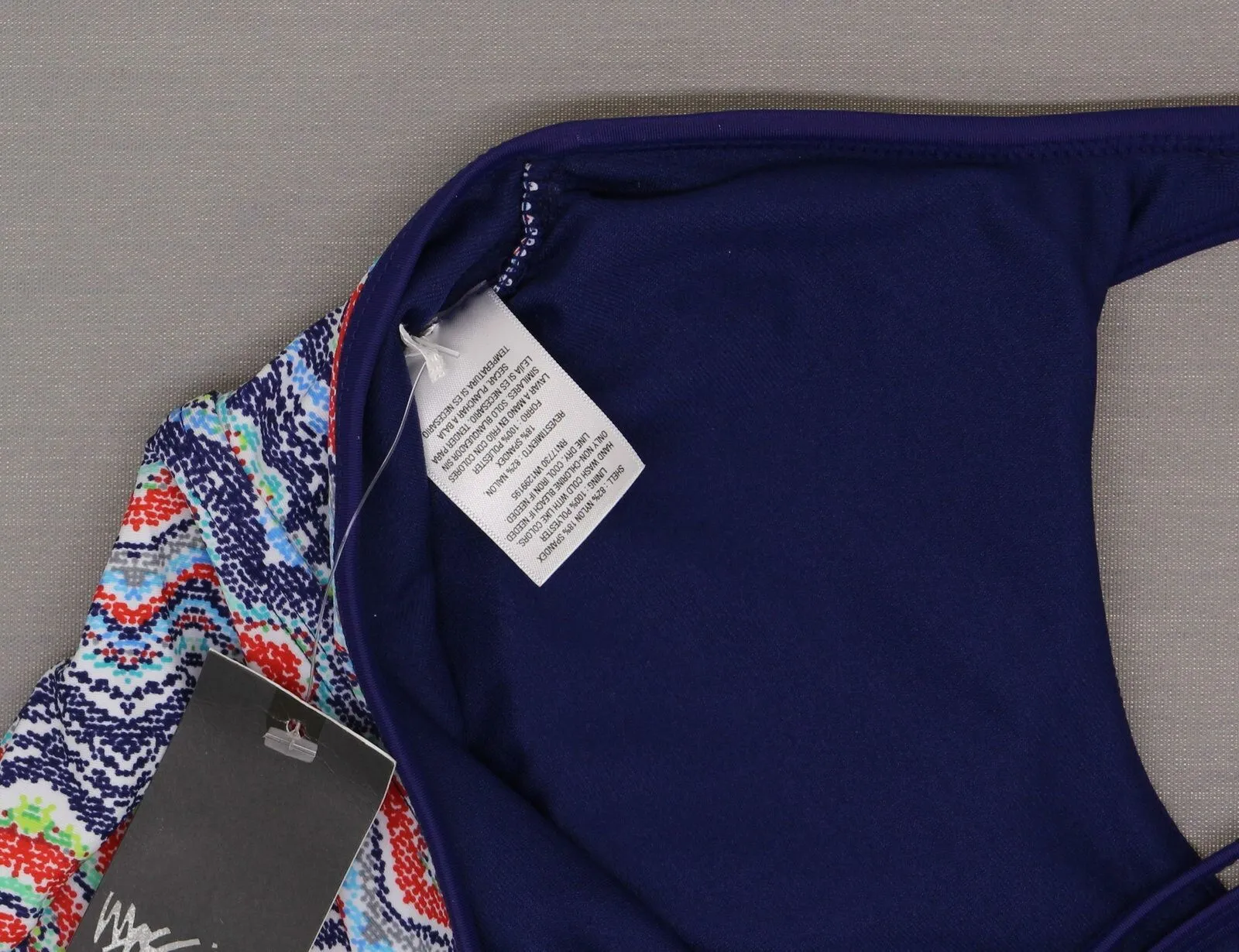 Mossimo Women's Patterned Racerback Tankini Swim Top Blue Small