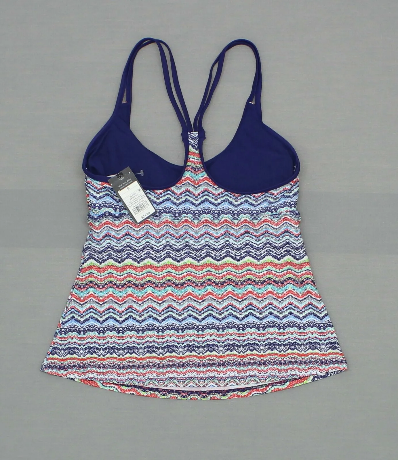 Mossimo Women's Patterned Racerback Tankini Swim Top Blue Small