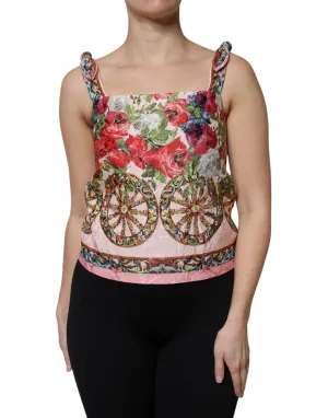 Multicolor Floral Print Sleeveless Tank Top