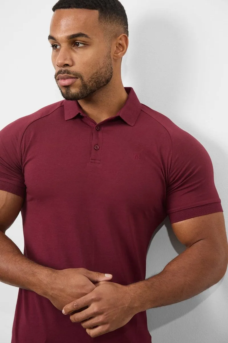 Muscle Fit Polo Shirt In Burgundy