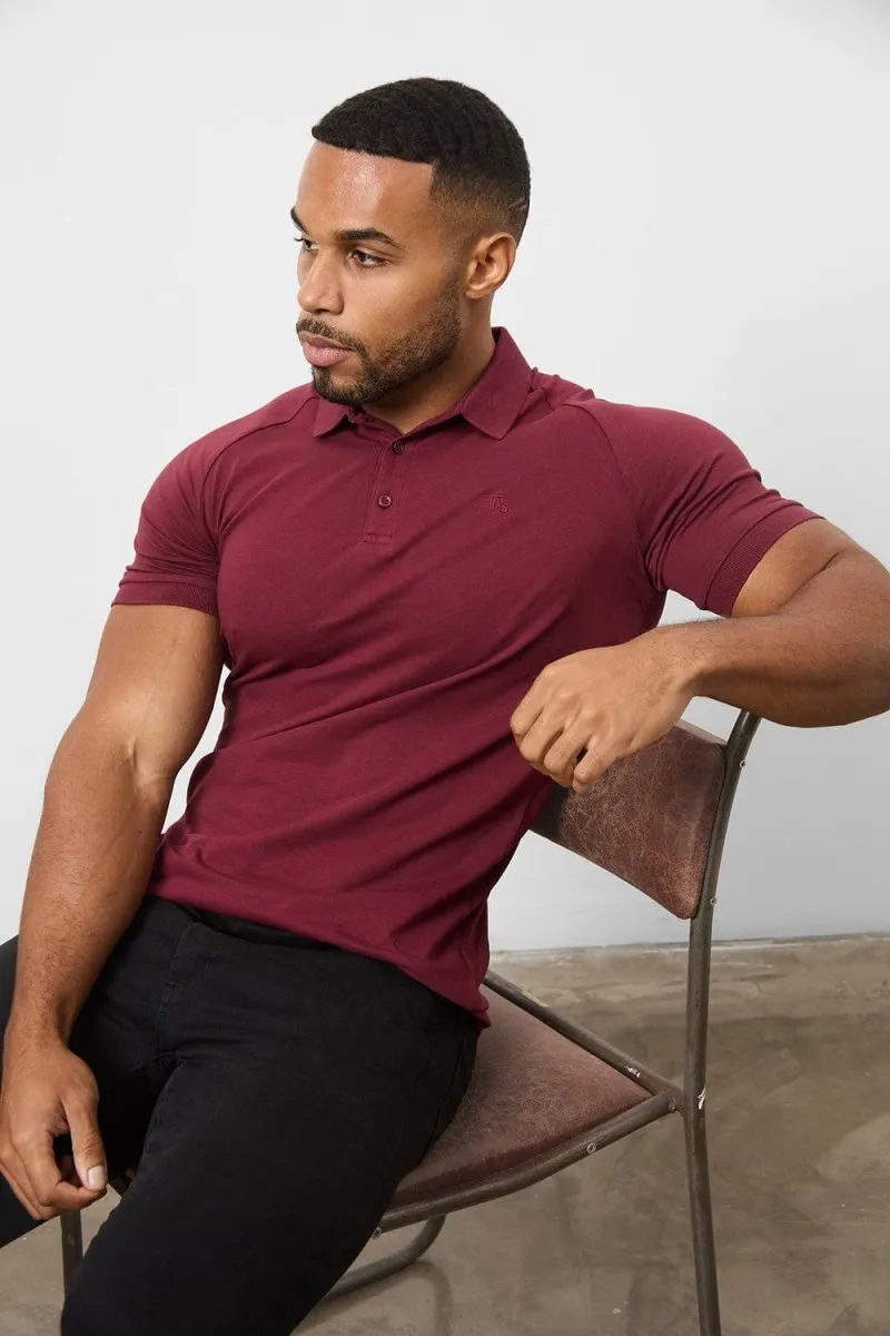 Muscle Fit Polo Shirt In Burgundy