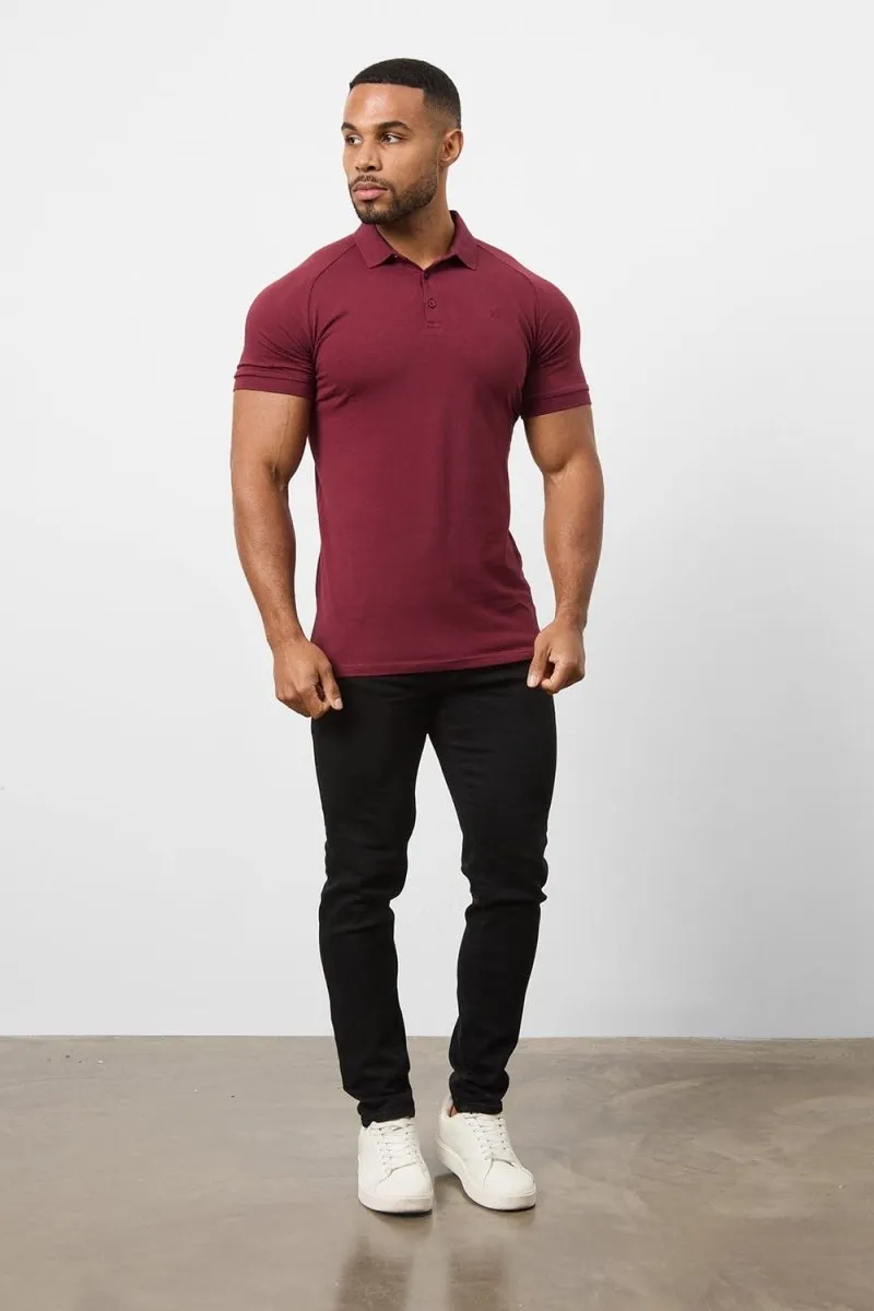 Muscle Fit Polo Shirt In Burgundy