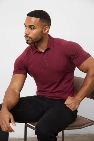 Muscle Fit Polo Shirt In Burgundy