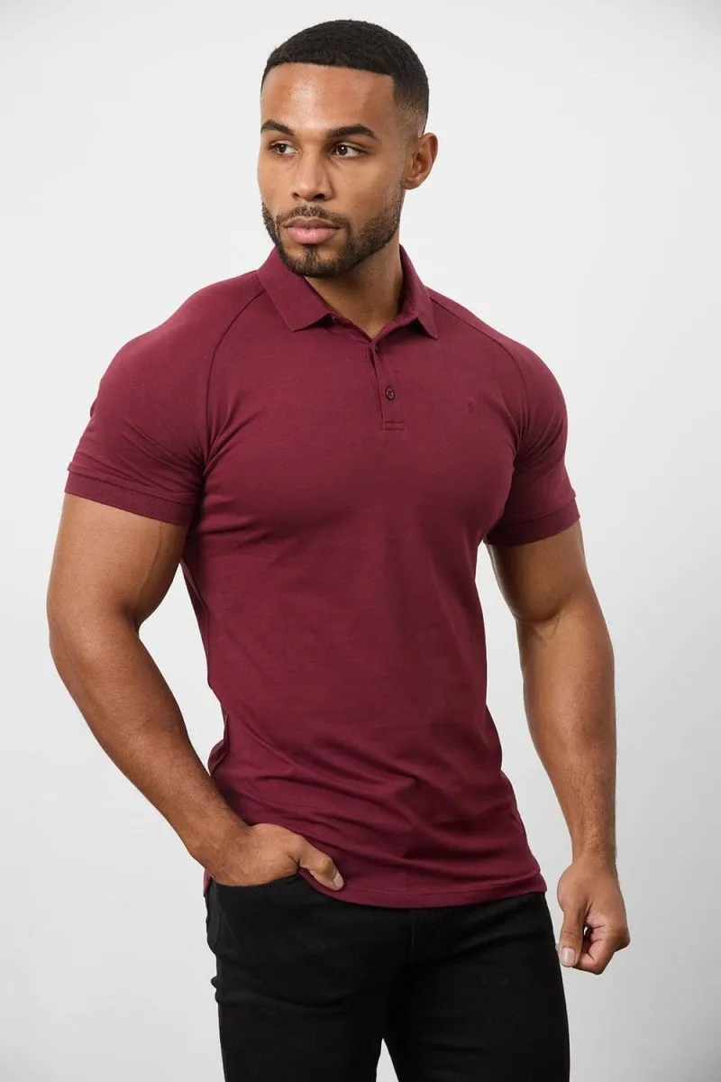 Muscle Fit Polo Shirt In Burgundy