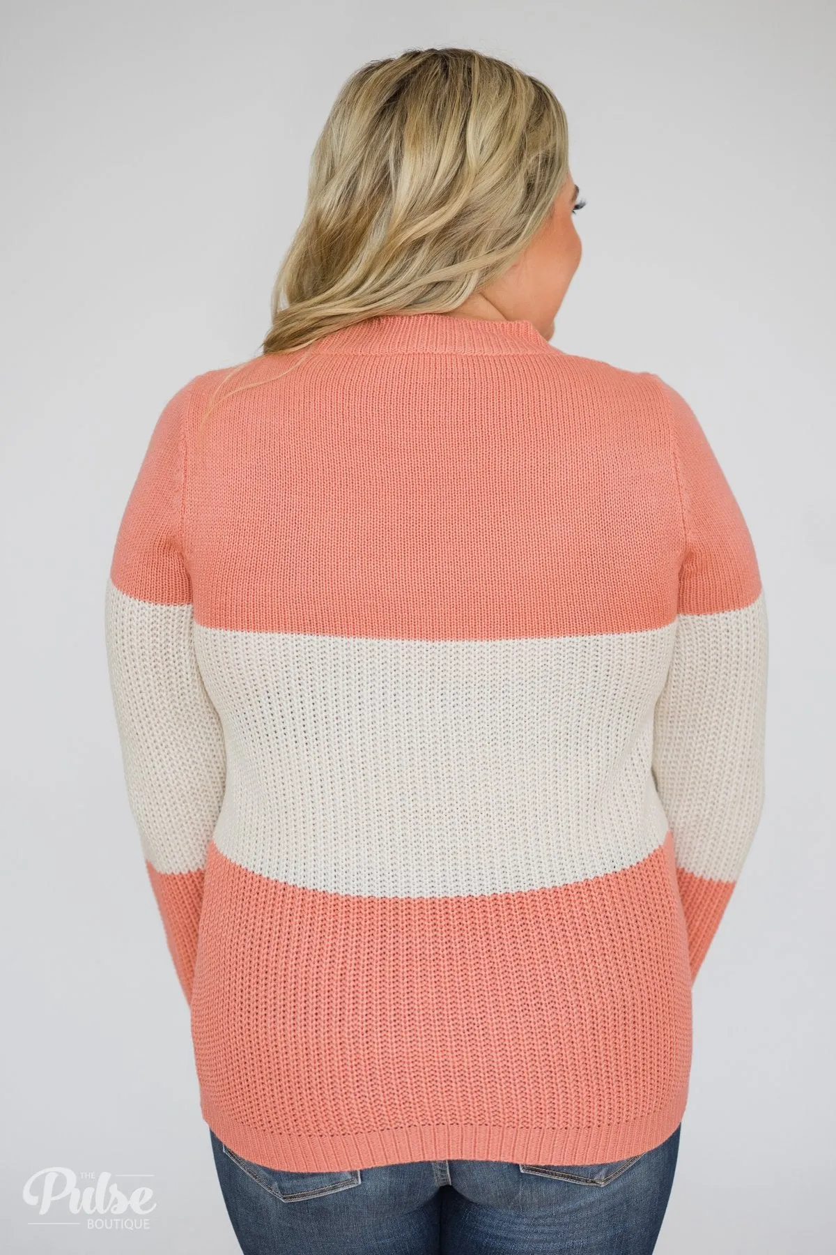 My Kind of Knitted Sweater- Peach & Cream