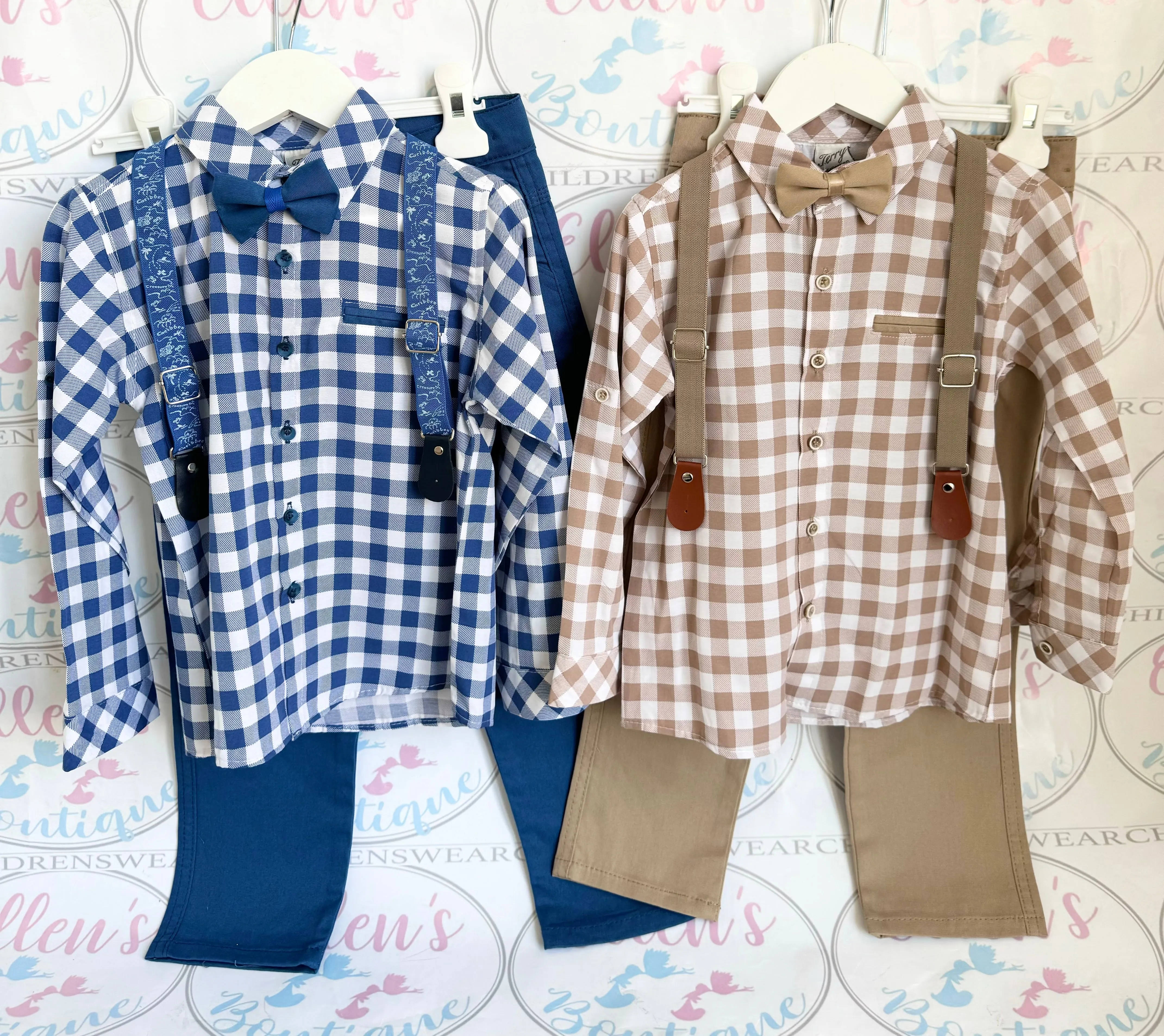 Navy Shirt, Trousers, Braces and Bow tie Set