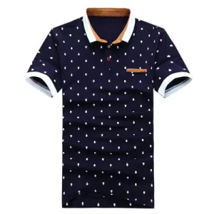 New 2018 Brand POLO Shirt  Men Cotton Fashion Skull Dots Print Camisa Polo Summer Short-sleeve  Casual Shirts MT437