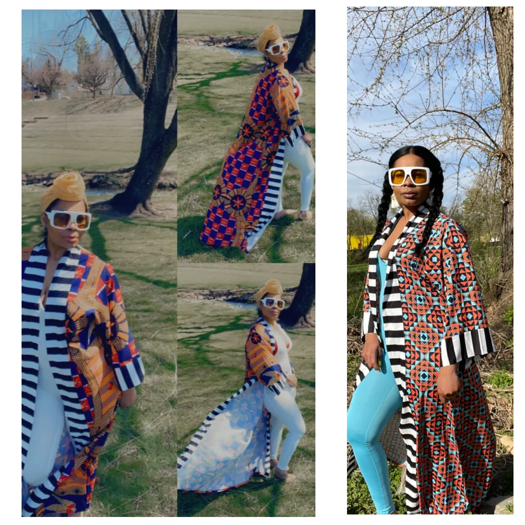 Nia bohemian style print cardigan
