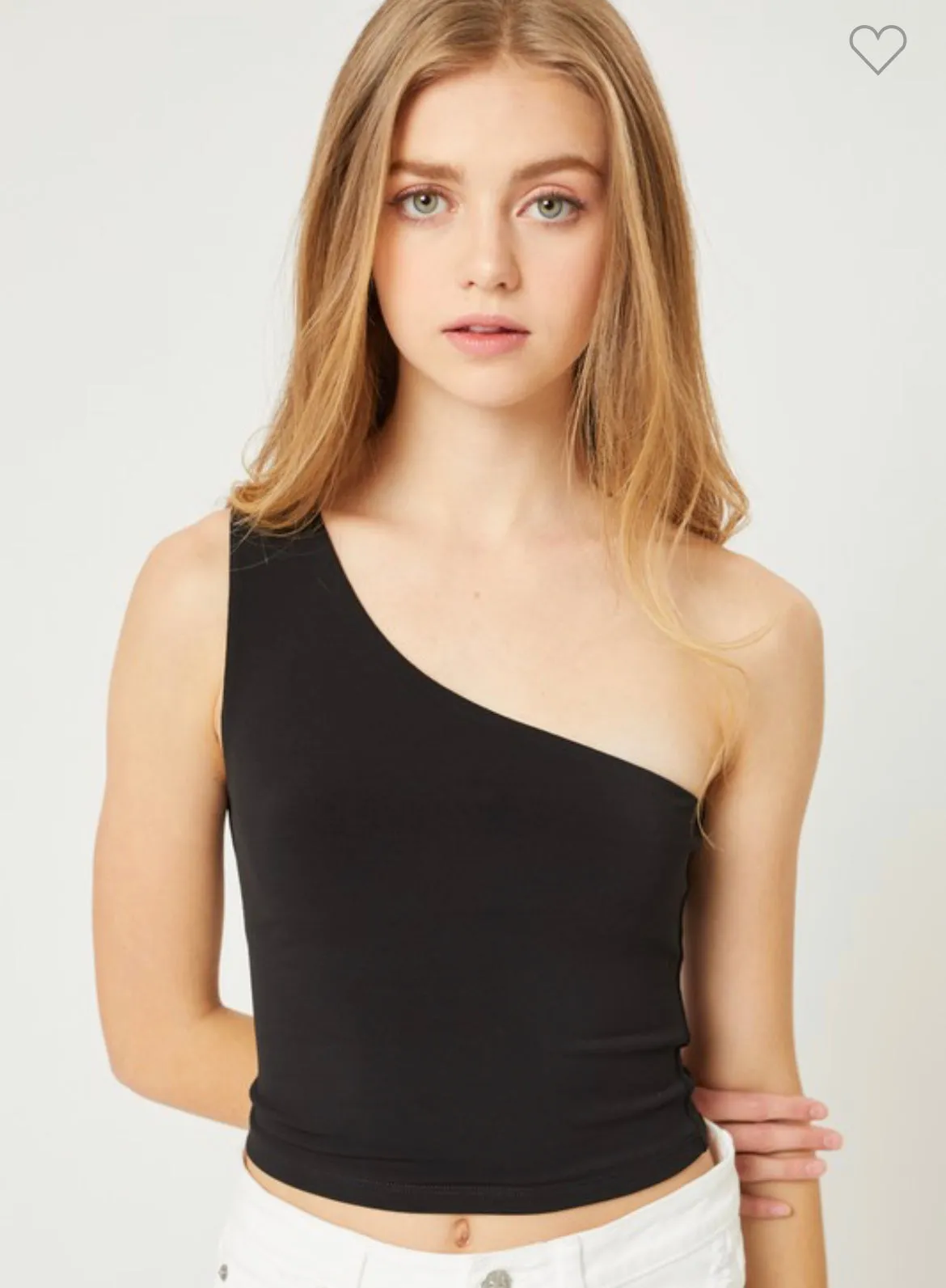 One Shoulder Crop Top-Multiple Colors Availble